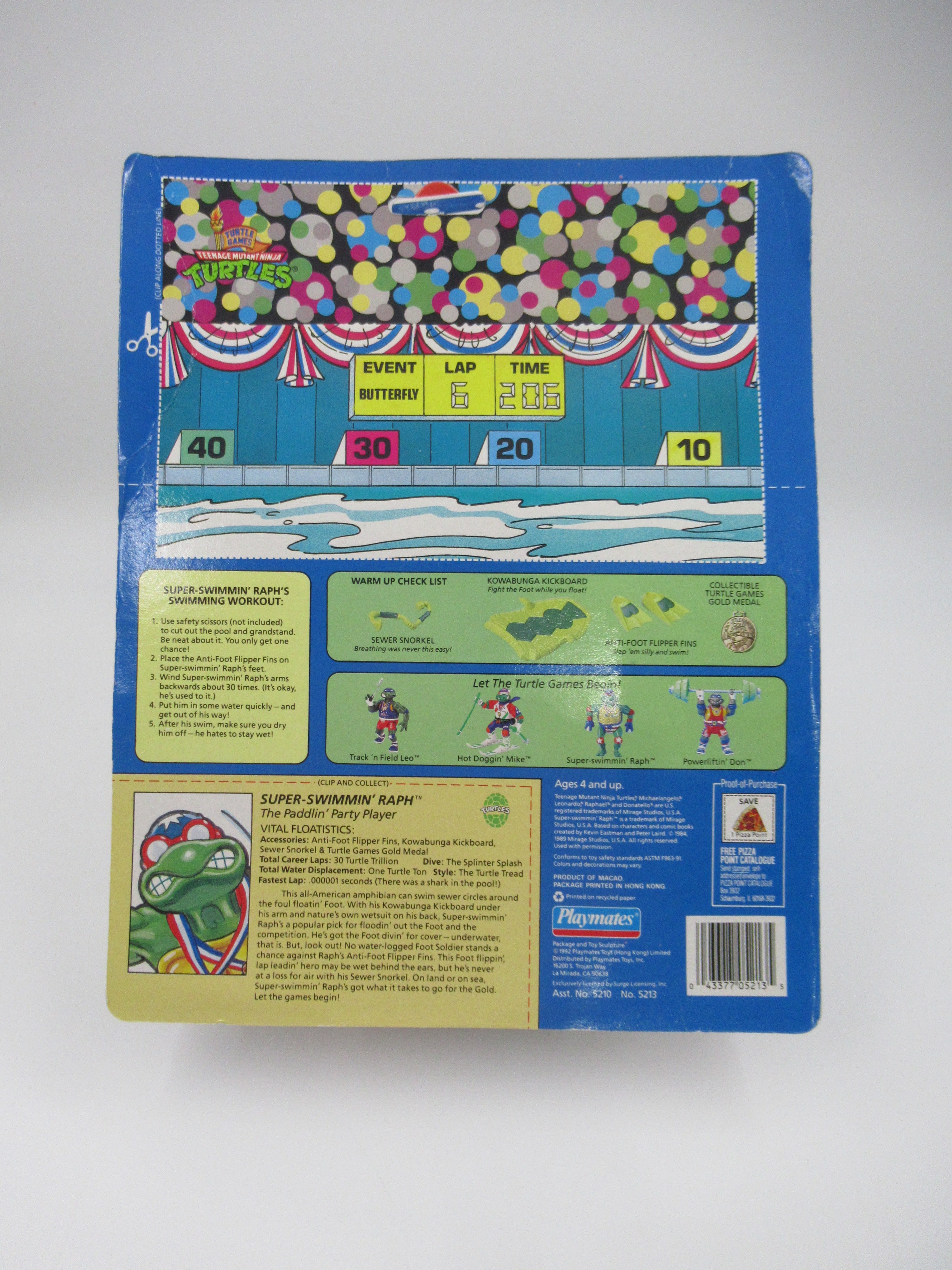Teenage Mutant Ninja Turtles Turtle Games Super-Swimmin' Raph 4.5" Figure TMNTs - Playmates (1992)